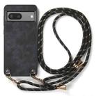 FOr Google Pixel 6a Vintage Leather PC Back Cover Phone Case with Crossbody Strap(Black) - 2