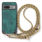 For Google Pixel 9 / 9 Pro Vintage Leather PC Back Cover Phone Case with Crossbody Strap(Green) - 2