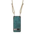 For Google Pixel 9 / 9 Pro Vintage Leather PC Back Cover Phone Case with Crossbody Strap(Green) - 3