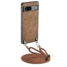 For Google Pixel 9 Pro XL Vintage Leather PC Back Cover Phone Case with Crossbody Strap(Brown) - 1