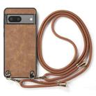 For Google Pixel 9 Pro XL Vintage Leather PC Back Cover Phone Case with Crossbody Strap(Brown) - 2