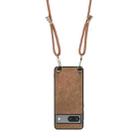 For Google Pixel 9 Pro XL Vintage Leather PC Back Cover Phone Case with Crossbody Strap(Brown) - 3