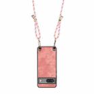 For Google Pixel 9 Pro XL Vintage Leather PC Back Cover Phone Case with Crossbody Strap(Pink) - 3