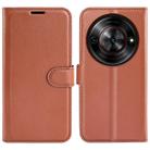For ZTE Blade A75 5G Litchi Texture Horizontal Flip Leather Phone Case with Holder(Brown) - 1