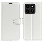 For ZTE Blade A35 Litchi Texture Horizontal Flip Leather Phone Case with Holder(White) - 1