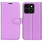 For ZTE Blade A35 Litchi Texture Horizontal Flip Leather Phone Case with Holder(Purple) - 1