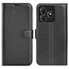 For ZTE Blade A36 Litchi Texture Horizontal Flip Leather Phone Case with Holder(Black) - 1
