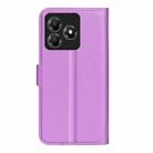For ZTE Blade A36 Litchi Texture Horizontal Flip Leather Phone Case with Holder(Purple) - 3