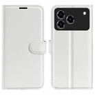 For ZTE Blade A76 4G Litchi Texture Horizontal Flip Leather Phone Case with Holder(White) - 1