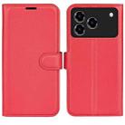 For ZTE Blade A76 4G Litchi Texture Horizontal Flip Leather Phone Case with Holder(Red) - 1