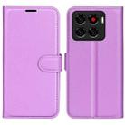 For ZTE Blade A56 Litchi Texture Horizontal Flip Leather Phone Case with Holder(Purple) - 1