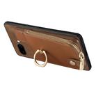 For Google Pixel 9a Cross Leather Ring Vertical Zipper Wallet Back Phone Case(Brown) - 3