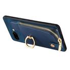For Google Pixel 9a Cross Leather Ring Vertical Zipper Wallet Back Phone Case(Blue) - 3