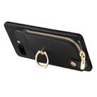 For Google Pixel 9a Cross Leather Ring Vertical Zipper Wallet Back Phone Case(Black) - 3