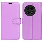 For OnePlus 13 Litchi Texture Horizontal Flip Leather Phone Case with Holder(Purple) - 1