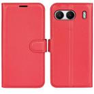 For OnePlus Nord 4 Litchi Texture Horizontal Flip Leather Phone Case with Holder(Red) - 1