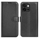 For OnePlus 13T Litchi Texture Horizontal Flip Leather Phone Case with Holder(Black) - 1