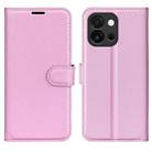 For OnePlus 13T Litchi Texture Horizontal Flip Leather Phone Case with Holder(Pink) - 1