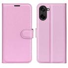 For OnePlus Nord CE5 / Ace 5 Racing Litchi Texture Horizontal Flip Leather Phone Case with Holder(Pink) - 1