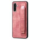 For Samsung Galaxy A36 Retro Wristband Holder Leather Back Phone Case(Pink) - 1
