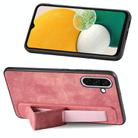 For Samsung Galaxy A36 Retro Wristband Holder Leather Back Phone Case(Pink) - 3