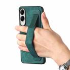 For Samsung Galaxy S25 Edge 5G Retro Wristband Holder Leather Back Phone Case(Green) - 3
