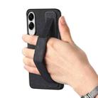 For Samsung Galaxy S25 Edge 5G Retro Wristband Holder Leather Back Phone Case(Black) - 3