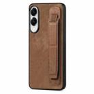 For Samsung Galaxy S25 Edge 5G Retro Wristband Holder Leather Back Phone Case(Brown) - 1