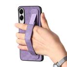 For Samsung Galaxy S25 Edge 5G Retro Wristband Holder Leather Back Phone Case(Purple) - 3