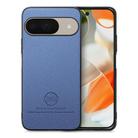 For Google Pixel 9 / 9 Pro Twill Fabric Leather Skin Back Phone Case(Blue) - 1