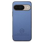 For Google Pixel 9 / 9 Pro Twill Fabric Leather Skin Back Phone Case(Blue) - 2
