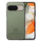 For Google Pixel 9 / 9 Pro Twill Fabric Leather Skin Back Phone Case(Green) - 1