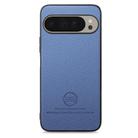 For Google Pixel 9 Pro XL Twill Fabric Leather Skin Back Phone Case(Blue) - 2