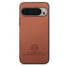 For Google Pixel 9 Pro XL Twill Fabric Leather Skin Back Phone Case(Brown) - 2