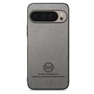 For Google Pixel 9 Pro XL Twill Fabric Leather Skin Back Phone Case(Gray) - 2