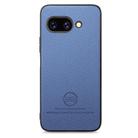 For Google Pixel 9a Twill Fabric Leather Skin Back Phone Case(Blue) - 2