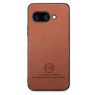 For Google Pixel 9a Twill Fabric Leather Skin Back Phone Case(Brown) - 2