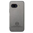 For Google Pixel 9a Twill Fabric Leather Skin Back Phone Case(Gray) - 2