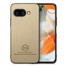 For Google Pixel 9a Twill Fabric Leather Skin Back Phone Case(Khaki) - 1