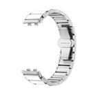 For Honor Band 9 Butterfly Buckle Ceramic White Metal Watch Band(Silver) - 2