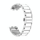 For Honor Band 9 Butterfly Buckle Ceramic White Metal Watch Band(Silver) - 3