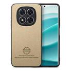 For Redmi 14C Twill Fabric Leather Skin Back Phone Case(Khaki) - 1