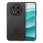 For Redmi 14C Twill Fabric Leather Skin Back Phone Case(Black) - 1