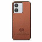 For Redmi 13C Twill Fabric Leather Skin Back Phone Case(Brown) - 2