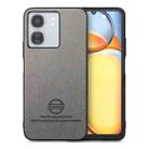 For Redmi 13C Twill Fabric Leather Skin Back Phone Case(Gray) - 1