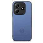 For Redmi Note 14 5G Twill Fabric Leather Skin Back Phone Case(Blue) - 2