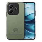 For Redmi Note 14 5G Twill Fabric Leather Skin Back Phone Case(Green) - 1