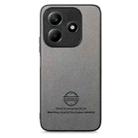 For Redmi Note 14 5G Twill Fabric Leather Skin Back Phone Case(Gray) - 2