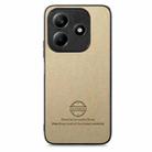 For Redmi Note 14 5G Twill Fabric Leather Skin Back Phone Case(Khaki) - 2