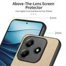 For Redmi Note 14 5G Twill Fabric Leather Skin Back Phone Case(Khaki) - 3
